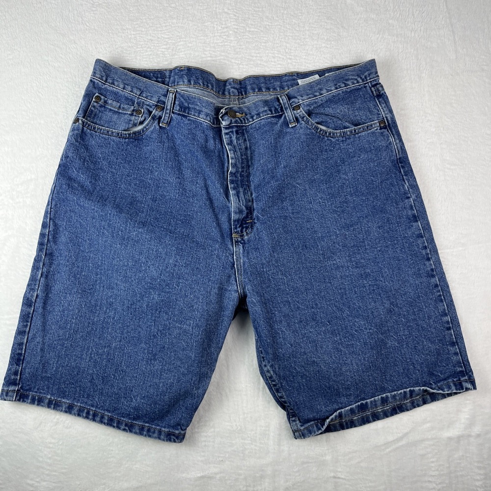 Wrangler Five Star Premium 5-Pocket Relaxed Fit Shorts Mens 42 Blue Denim Cotton